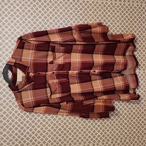 French Laundry Burgundy Plaid Blouse